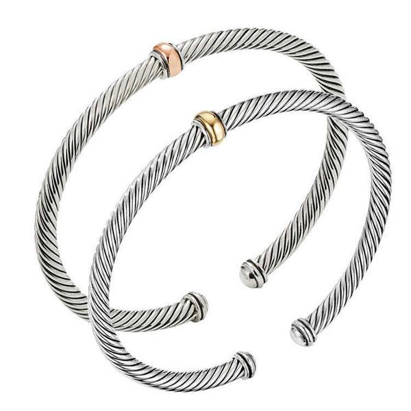 DY Bracelet Designer Classic Jewelry Fashion charm jewelry stainless steel bracelet titanium wire rope double color opening Christmas gift