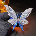 Brooches designer jewelry New Style Heavy Duty Inlaid AAA Zircon Double Layer Butterfly Brooch, Light Luxury Fashionable High End Statement Clothing Accessory