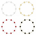 10 Motif Flower Necklaces Designer For Women Stainless Steel Plated Gold Jewelry Woman Mother Of Pearl Four Leaf Clover Necklace Daily Outfit Christmas Gift